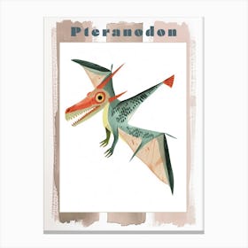 Pteranodon Dinosaur Cute Watercolour 2 Poster Canvas Print