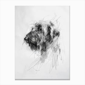 Briard Dog Charcoal Line 2 Canvas Print