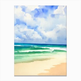 Flamenco Beach, Puerto Rico Watercolour Canvas Print