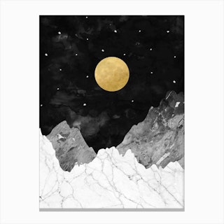 Moon and Stars Canvas Print