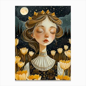 Dreamer under the moon Canvas Print