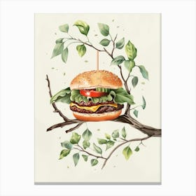 Burger On A Tree Branch 1 Canvas Print
