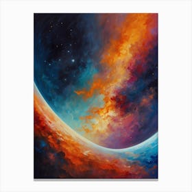 Spaceship In Space Canvas Print