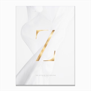 Letter Z Gold Canvas Print