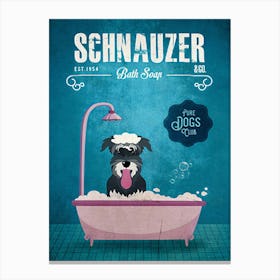 Schnauzer Bath Soap Company Dog Canvas Print