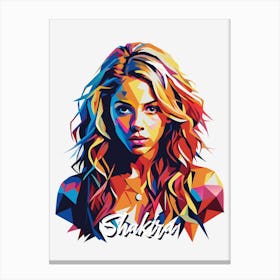 Shakira 03 Portrait Music Icon WPAP Pop Art Style Canvas Print