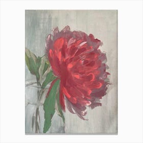 Img 5742 A peony in a vase, gouache Canvas Print