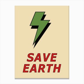 Save Earth Beige Canvas Print