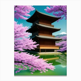 Sakura Blossom Cherry Blossoms Mount Fuji Japan Canvas Print