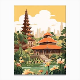 Indonesia Travel Illustration Canvas Print