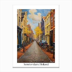 Amsterdam. Holland. beauty City . Colorful buildings. Simplicity of life. Stone paved roads.6 Canvas Print