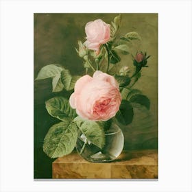 Roses In A Glass Canvas Print