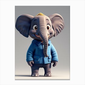 Cartoon Elephant 1 Canvas Print