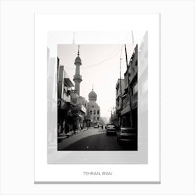 Poster Of Tehran, Iran, Black And White Old Photo 3 Canvas Print