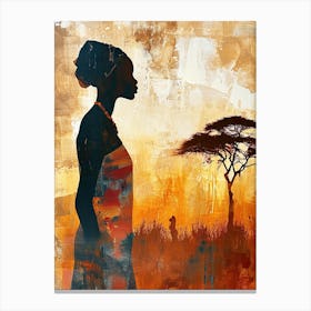 African Woman Boho, Wall 1 Canvas Print