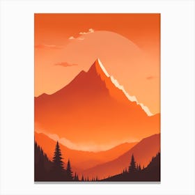 Misty Mountains Vertical Composition In Orange Tone 201 Canvas Print