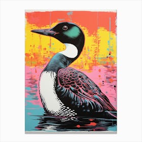 Andy Warhol Style Bird Common Loon 1 Canvas Print
