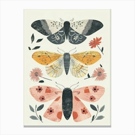 Colourful Insect Illustration Moth 42 Canvas Print