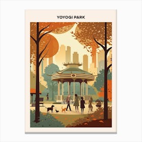 Yoyogi Park Midcentury Travel Poster Canvas Print