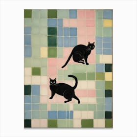 Two Black Cats Canvas Print