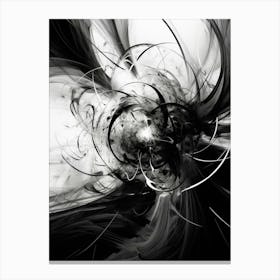 Quantum Entanglement Abstract Black And White 1 Canvas Print