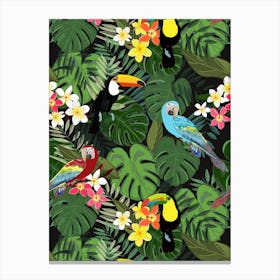 Tropical Forest Birds Canvas Print