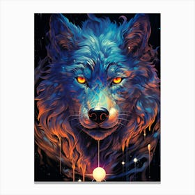 Wolf In Space Canvas Print