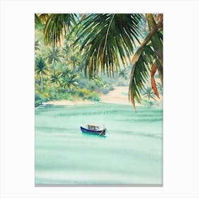 Bali Indonesia Watercolour Tropical Destination Canvas Print