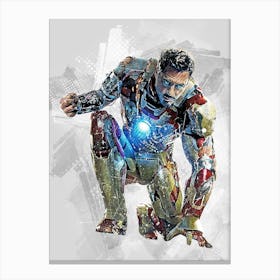 Tony Stark Iron Man Painting Canvas Print