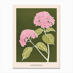 Pink & Green Hydrangea 2 Flower Poster Canvas Print