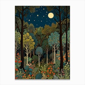 William Morris Night In The Forest 15 Canvas Print