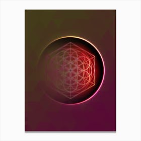 Geometric Neon Glyph on Jewel Tone Triangle Pattern 346 Canvas Print