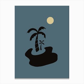 Minimal Night Island Canvas Print