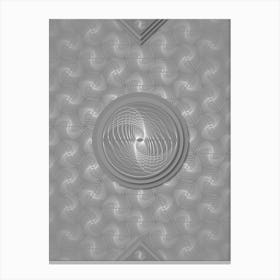 Geometric Glyph Sigil with Hex Array Pattern in Gray n.0147 Canvas Print