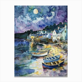 Boats At Night Canvas Print