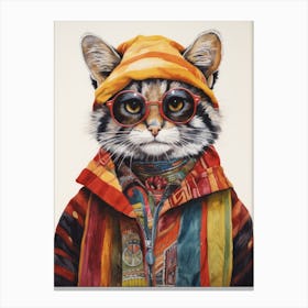 Cat In Glasses Canvas Print