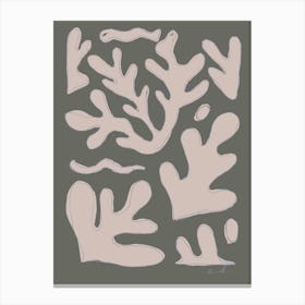 Grey Seaweed Canvas Print