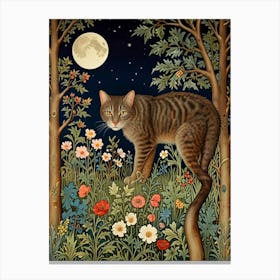 William Morris Cat In The Moonlight 23 Canvas Print