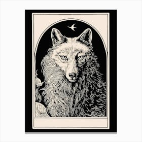 Italian Wolf Tarot Card 3 Canvas Print