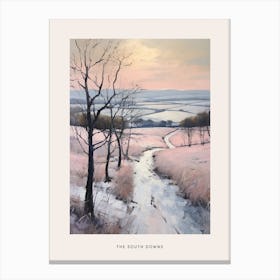 Dreamy Winter National Park Poster  The South Downs England 3 Canvas Print