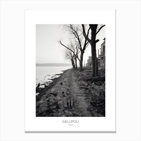 Poster Of Gallipoli, Italy, Black And White Photo 1 Canvas Print