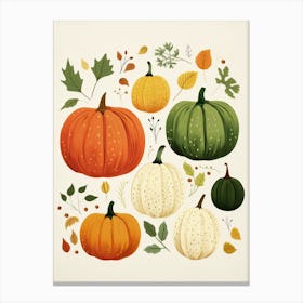 Cute Pumpkin Illustration 3 Canvas Print