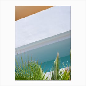 Art Deco Architecture With Palms Summer Travel Canvas Print