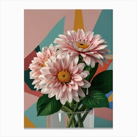 Pink Flowers In A Vase Canvas Print