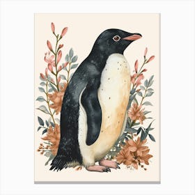 Adlie Penguin Gold Harbour Vintage Botanical Painting 2 Canvas Print