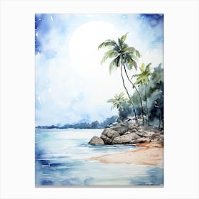 Watercolour Of Anse Lazio   Praslin Island Seychelles2 Canvas Print