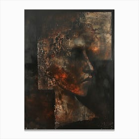 Abstract Painting, Acrylic On Canvas, Brown Color Canvas Print