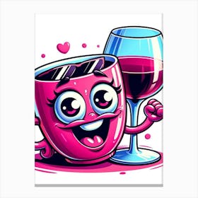 Pink Wine Mug Canvas Print