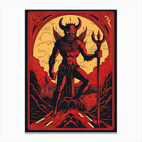 The Devil Tarot Card, Vintage 1 Canvas Print