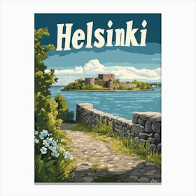 Aihrgdesign A Mid Century Modern Travel Poster For Helsinki 3 Canvas Print